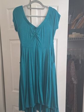 torrid Teal V-Neck High-Low Swing Dress